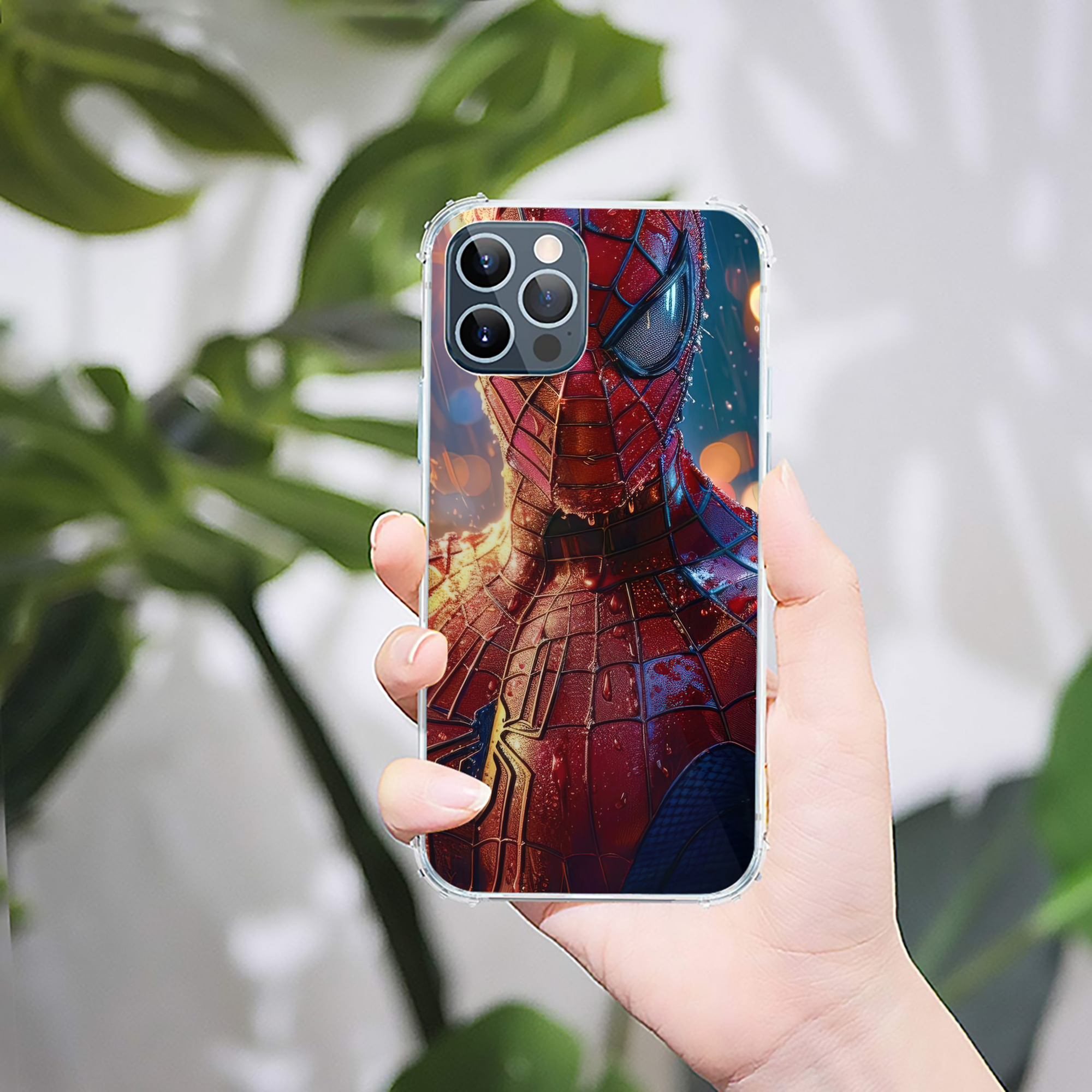 （画像用） Spider Man スパイダーマン 【iPhone 12シリーズ対応】透明スマホケース（クリアソフトケース）